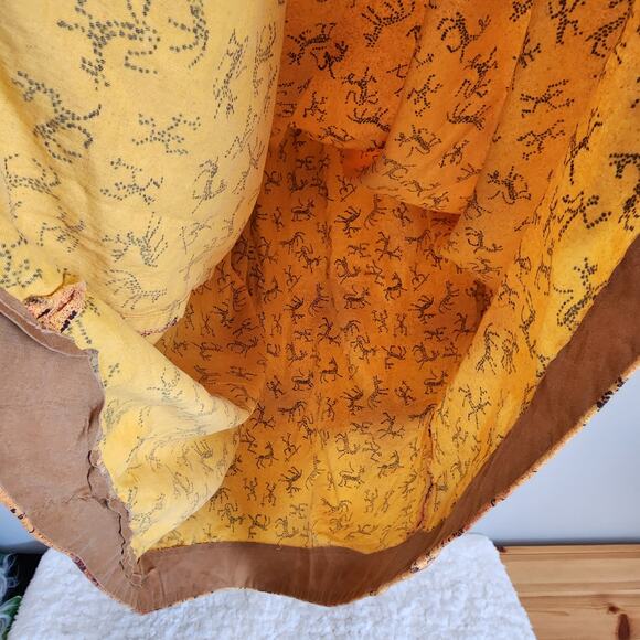 Vintage Sydney Honolulu Yellow/Orange Printed Maxi Dress with Pockets Medium - Picture 6 of 14